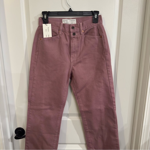 Proenza Schouler Denim - Proenza Schouler White Label Washed Denim Cropped Stovepipe Jeans in Pink